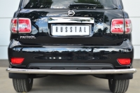 Защита заднего бампера d63 (секции) Nissan Patrol (2014 по наст.)